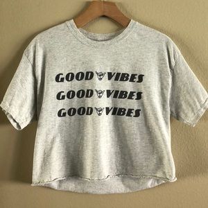 Brandy Melville crop “good vibes” tee